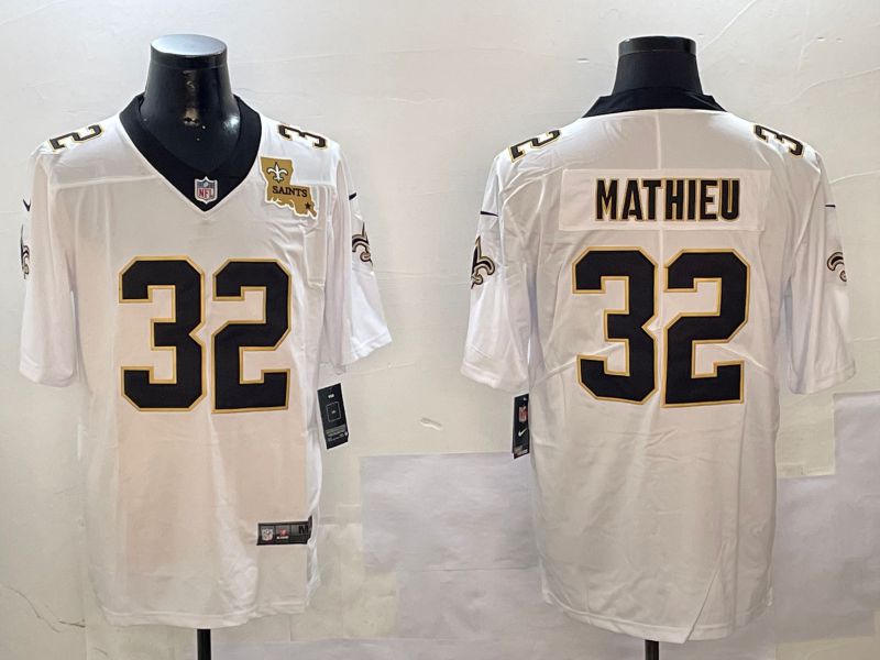 Men New Orleans Saints #32 Mathieu White Second generation 2024 Nike Limited NFL Jersey style 2->new orleans saints->NFL Jersey